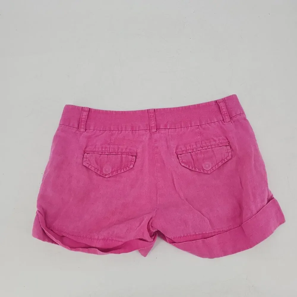 J.Crew Stanton Baird McNutt Linen Chino Short Pink Women's 4 Inseam 3